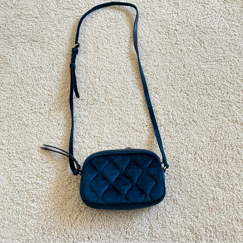 Banana Republic Blue Velvet Crossbody Bag NWOT‎